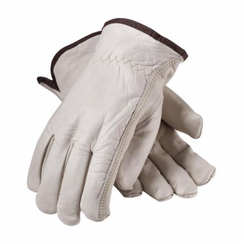 PIP® 77-265 Regular Grade General Purpose Gloves, Cold Protection/Drivers, Top Grain Cowhide Leather Palm, Top Grain Cowhide Leather, Natural, Slip-On Cuff, Uncoated Coating, Resists: Abrasion, White Thermal Lining, Keystone Thumb