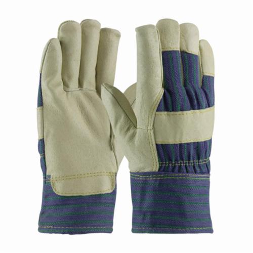 PIP® 78-3927 General Purpose Gloves, Cold Protectioneather Palm, Pigskin Leather Palm, Pigskin Leather, Blue/Green/White, Safety Cuff, Uncoated Coating, Resists: Moisture, 3M™ Thinsulate™ Lining, Gunn Cut/Straight Thumb