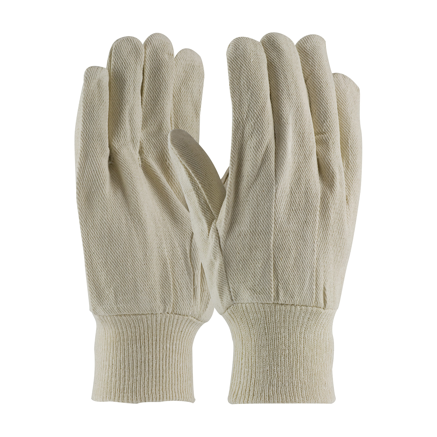 PIP® 90-908I Economy Grade Men's Single Palm General Purpose Gloves, Fabric/Work, Clute Cut/Full Finger/Straight Thumb Style, Cotton Palm, Cotton, Natural, Knit Wrist Cuff, Uncoated Coating, Canvas Lining