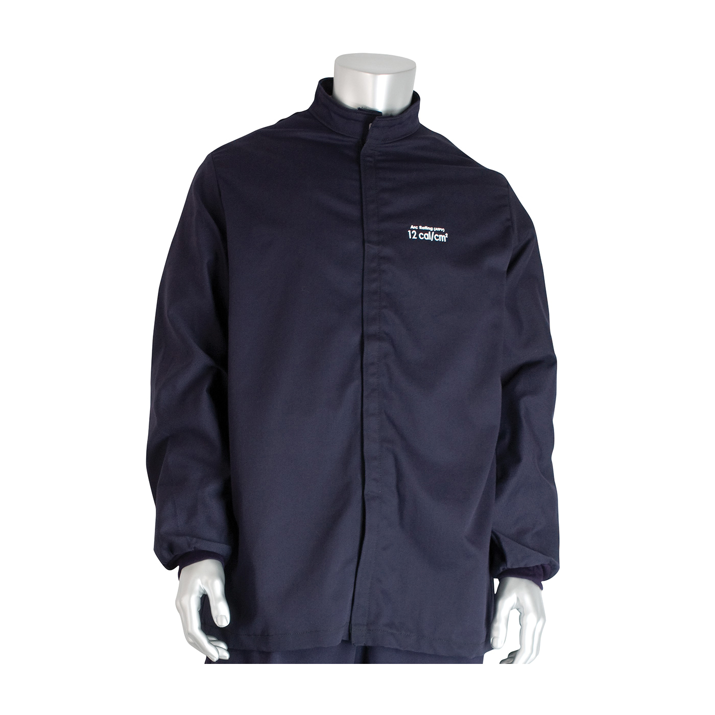 PIP® 9100-21782/M Arc and Flame Resistant Jacket, M, Navy, Westex® UltraSoft® 88% Cotton 12% High Tenacity Nylon, 40 to 42 in Chest, Resists: Arc and Flame, ASTM F1506-10a, ASTM F2178-12