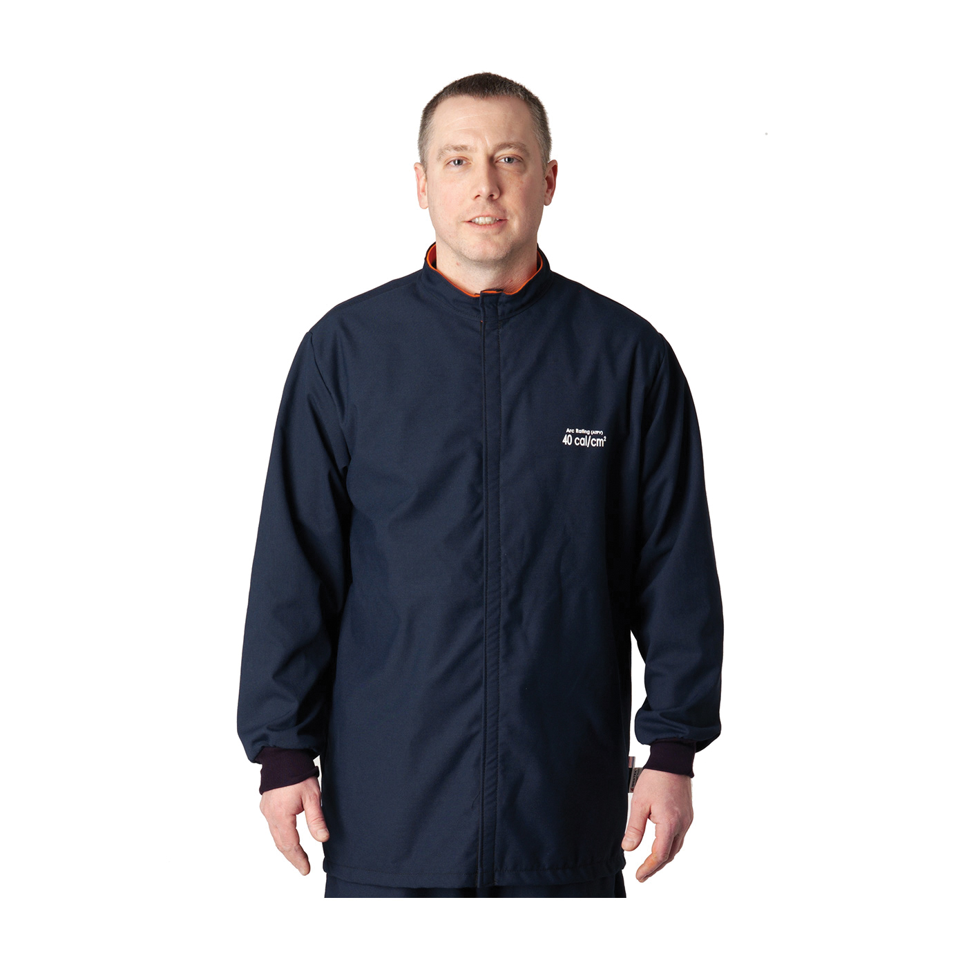 PIP® 9100-524ULT/L Ultra Light Arc and Flame Resistant Jacket, L, Navy Blue, DuPont™ Protera®/Westex® Ultrasoft, 44 to 46 in Chest, Resists: Arc and Flame, ASTM F1506-10a, ASTM F2178-12