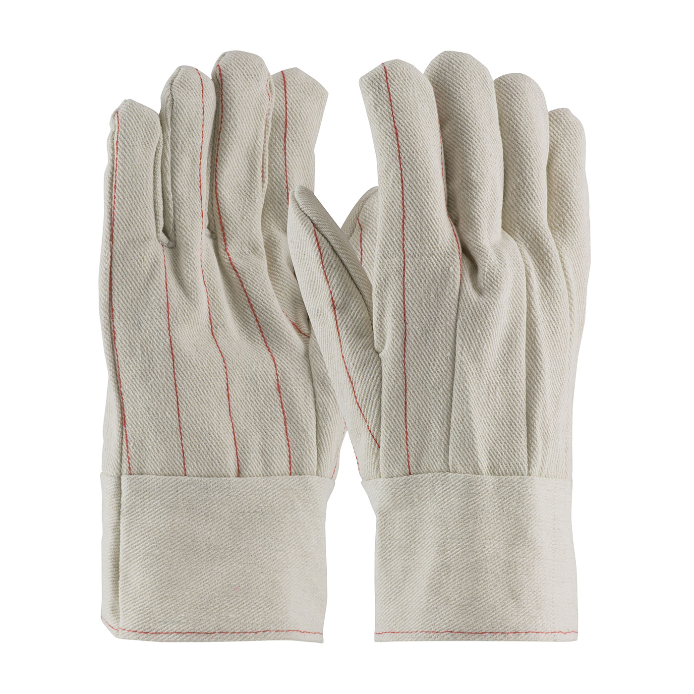 PIP® 92-918BT Double Palm Men's General Purpose Gloves, Multi-Purpose/Work, Clute Cut/Full Finger/Nap-In/Straight Thumb Style, Universal, Cotton Palm, Cotton Canvas, Natural, Band Top Cuff, Uncoated Coating, Resists: Abrasion, Cut, Canvas Lining