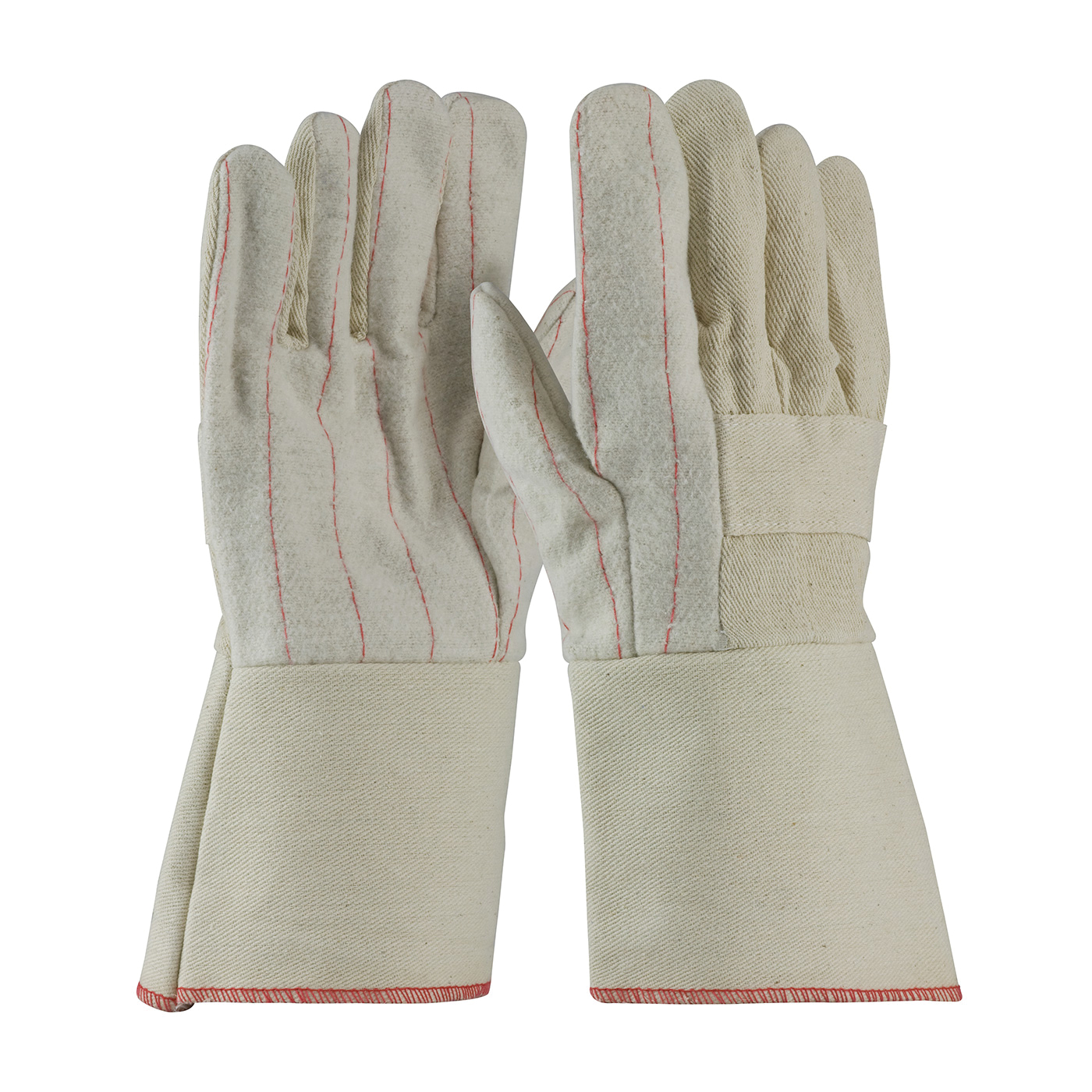 PIP® 94-924G Men's Premium Grade Hot Mill Gloves, Universal, Cotton/Canvas, Natural, Cotton, Gauntlet Cuff, 12.4 in L