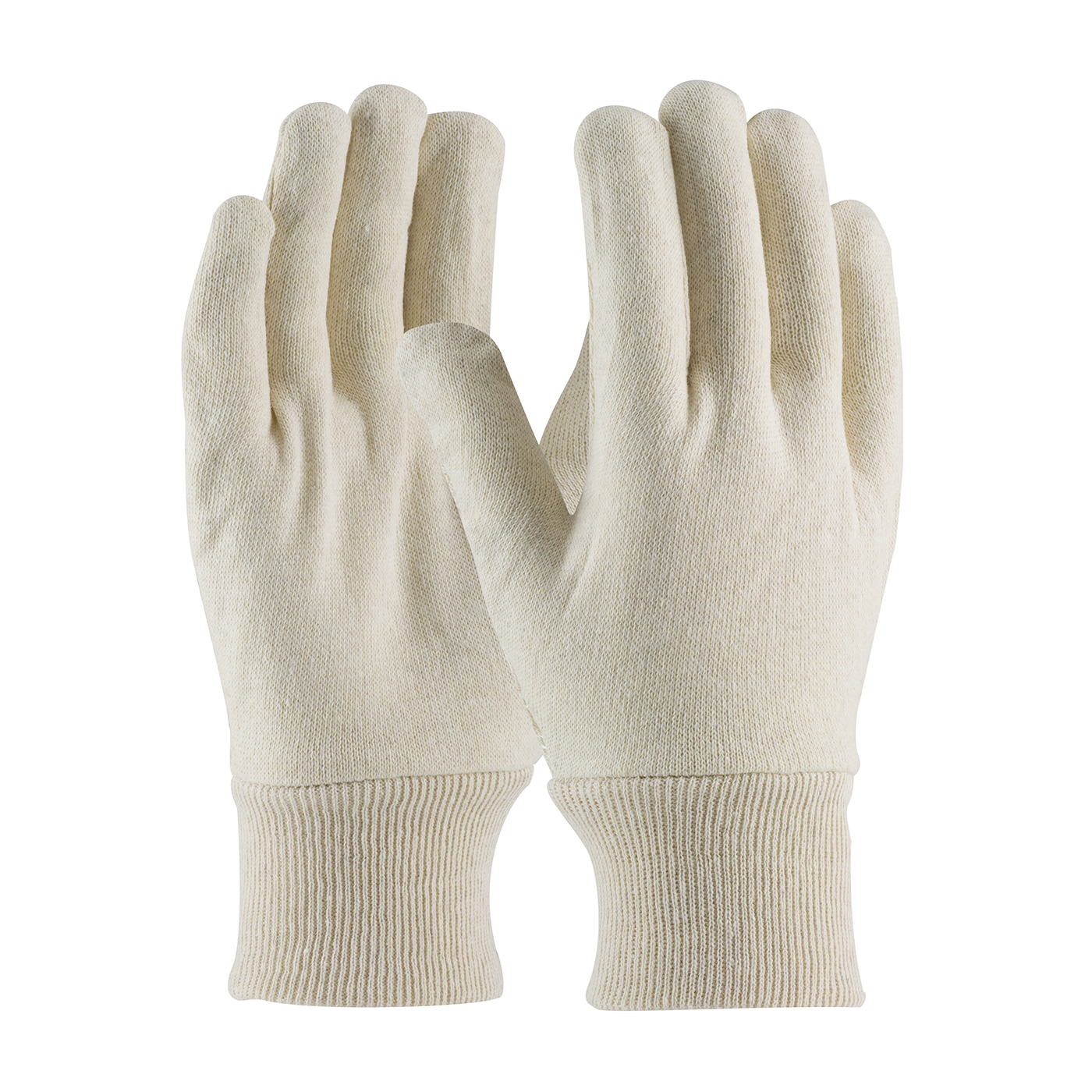 PIP® KJ55I Reversible Unisex General Purpose Gloves, Work, Clute Cut/Full Finger Style, L, Cotton/Jersey Palm, Cotton/Jersey, White, Knit Wrist Cuff, Resists: Abrasion