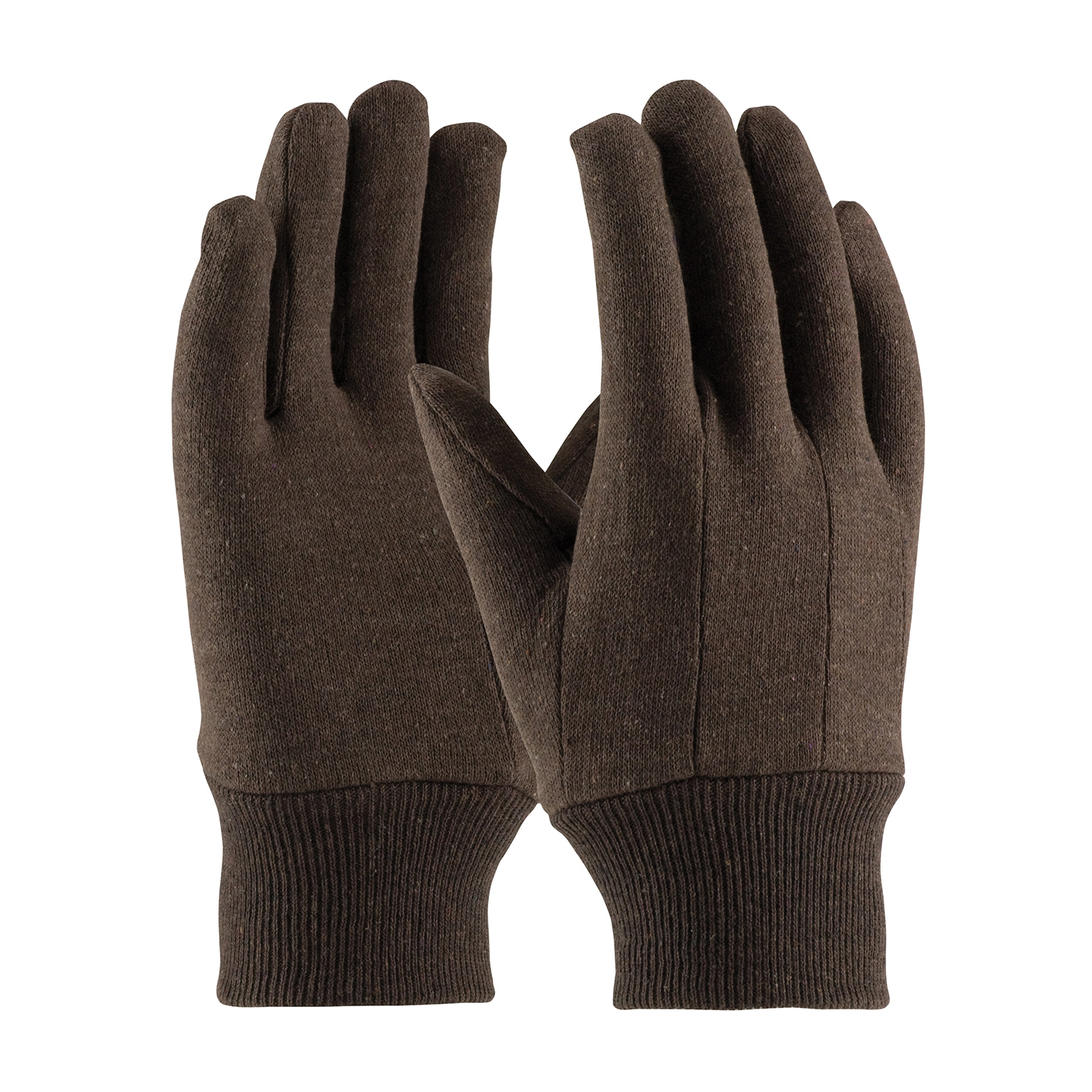 PIP® 95-806C Economy Weight Ladies General Purpose Gloves, Fabric/Work, Clute Cut/Full Finger/Straight Thumb Style, Cotton/Polyester Palm, Cotton/Jersey/Polyester, Brown, Knit Wrist Cuff, Uncoated Coating, Cotton/Polyester Lining