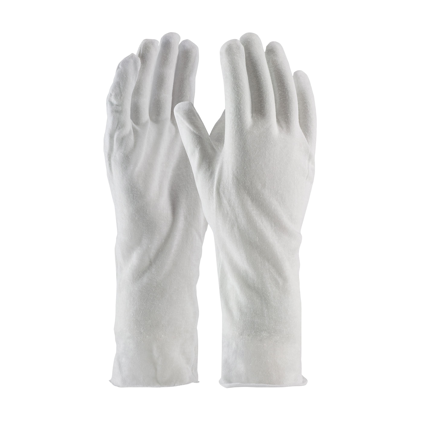 PIP® CleanTeam® 97-500/14 Lightweight Men's Premium Grade Reversible Inspection Gloves, Universal, Cotton, White, Seamless Style, Paired Hand, 14 in L
