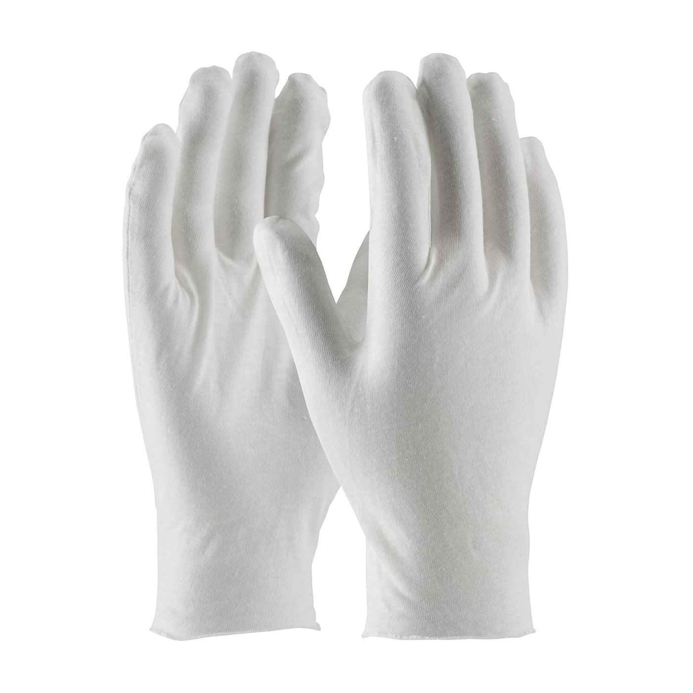PIP® CleanTeam® 97-520/10 Medium Weight Men's Premium Grade Reversible Inspection Gloves, Universal, Cotton, White, Seamless Style, Paired Hand, 10 in L