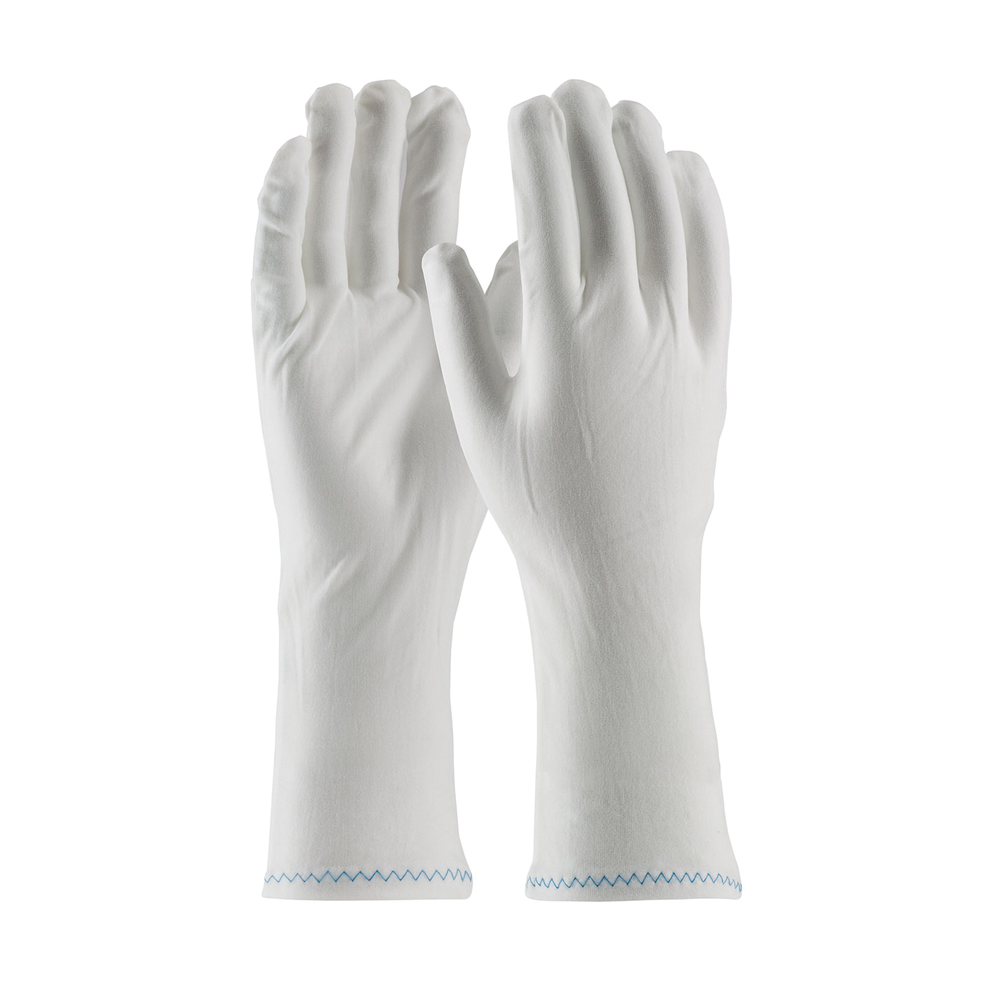 PIP® CleanTeam® 98-702/12 Lightweight Men's Inspection Gloves, Universal, Stretch Nylon, White, Seamless Style, Paired Hand, 12 in L