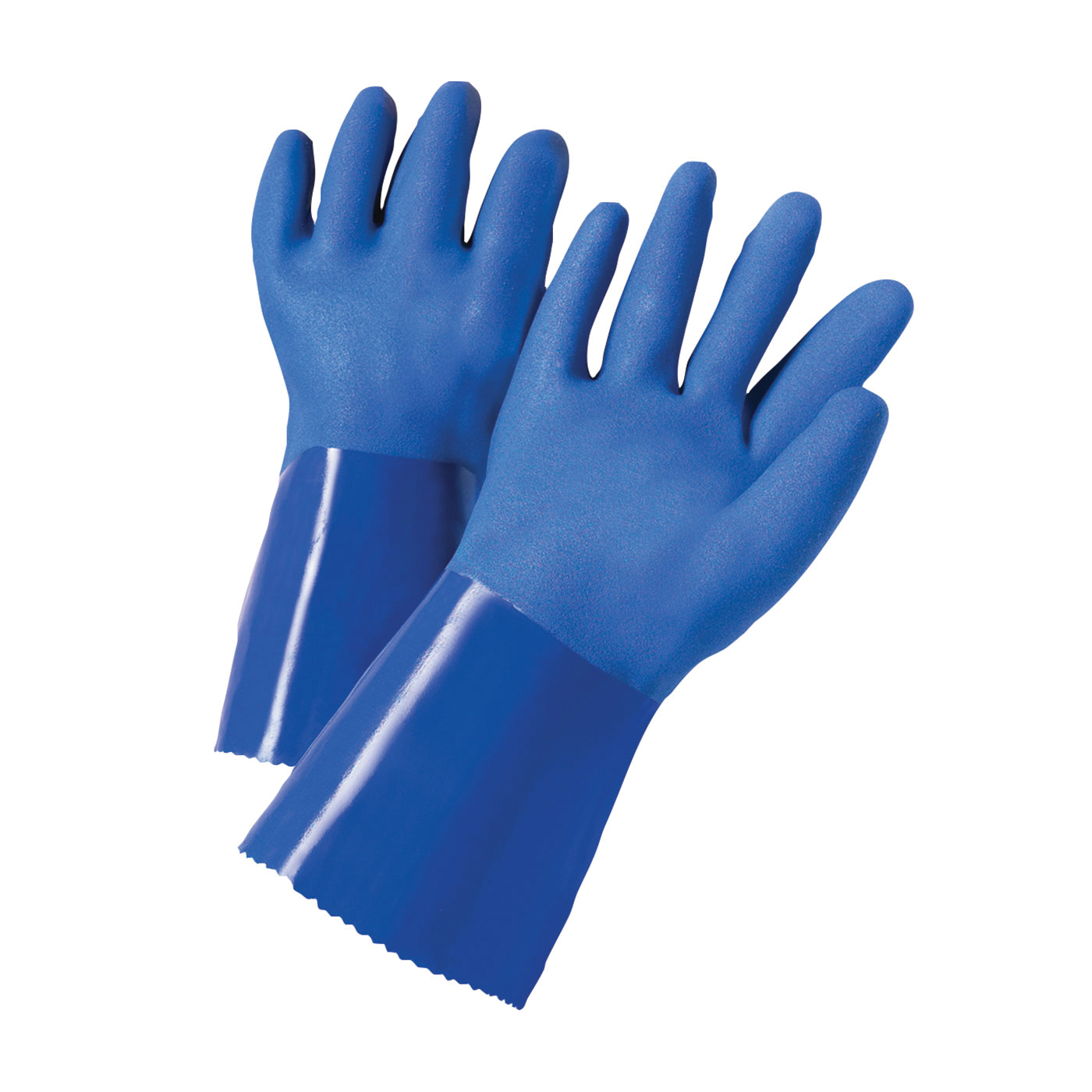 PIP® J1327/XL Triple Dipped Chemical-Resistant Gloves, XL, Blue, Cotton Interlock Knit Lining, 12 in L, Resists: Abrasion, Cut, Chemical, Puncture and Water, Supported Support