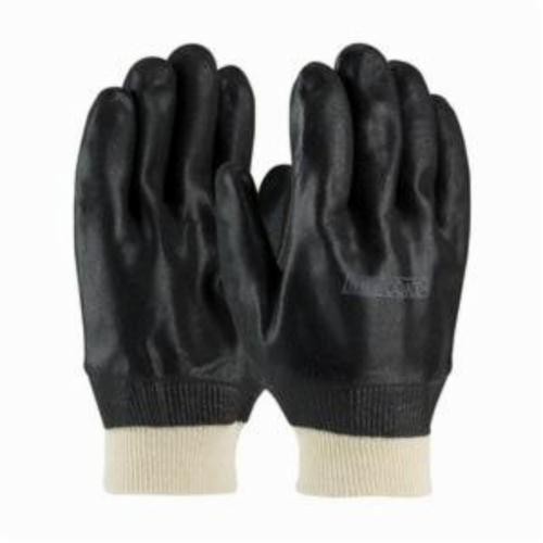 PIP® ProCoat® 58-8115DD Double Dipped Men's Chemical-Resistant Gloves, Universal, Cotton/PVC, Black, Cotton Interlock Knit Lining, 14 in L, Resists: Abrasion, Liquid, Oil and PetroChemical, Supported Support, Knit Wrist Cuff
