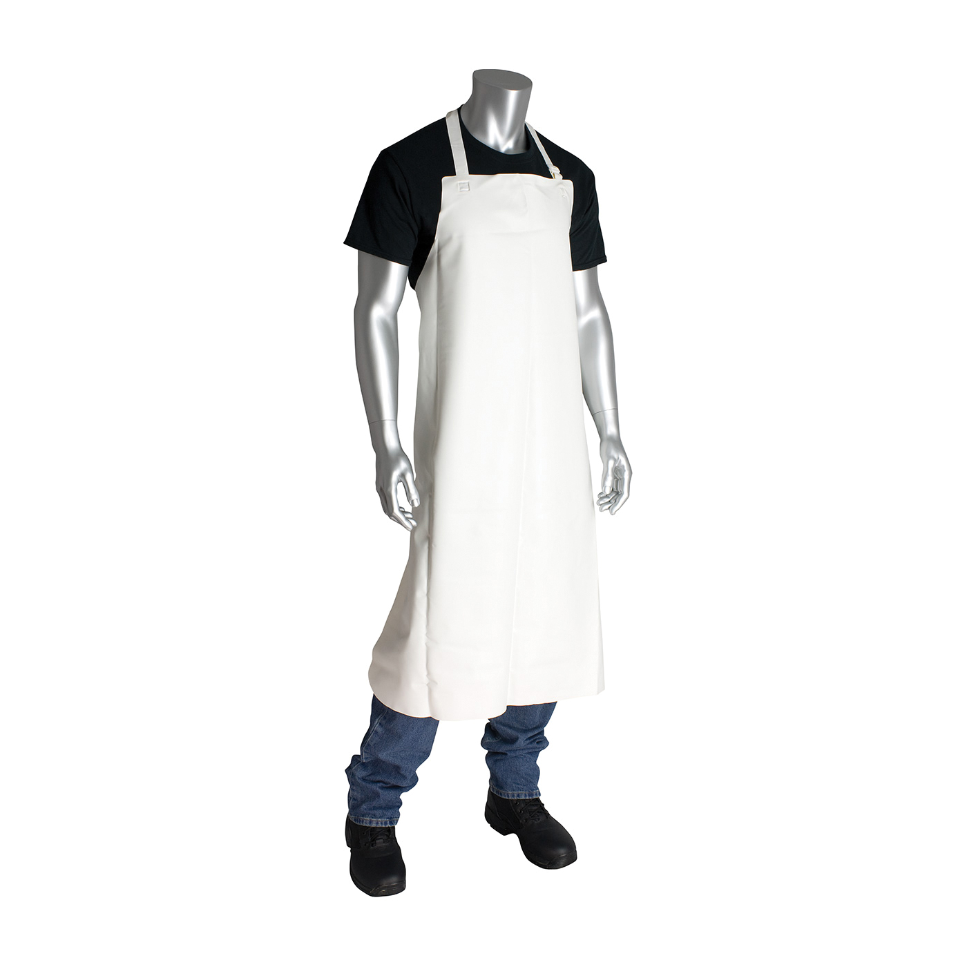 PIP® 200-20001 Heavy Duty Bib Apron, PVC/Vinyl, 44 in L x 33 in W, Resists: Chemical, Fats, Oil and Grease