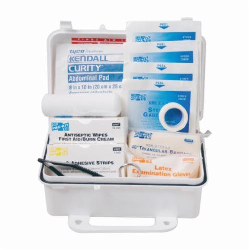 Pac-Kit® 6060 First Aid Kit, Wall Mount, 57 Components, Plastic Case, 4-1/2 in H x 7-1/2 in W x 2-3/4 in D