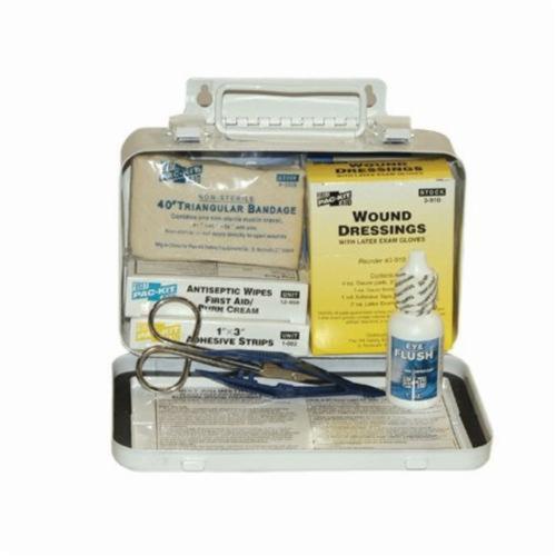 Pac-Kit® 6400 First Aid Kit, Wall Mount, 57 Components, Weatherproof Plastic Case, 4-1/2 in H x 7-1/2 in W x 2-3/4 in D
