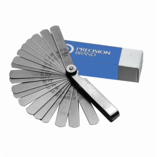 Precision Brand® 19821 Rounded Fan Blade Feeler Gauge Set, 25 Pieces, 3 in L x 1/2 in W Blade, Spring Steel