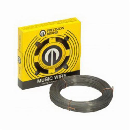 Precision Brand® 21125 Solid Music Wire, 1/8 in Dia x 24 ft L, High Carbon Steel Alloy