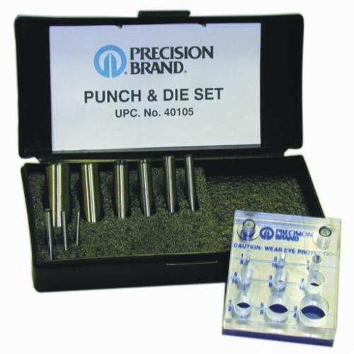 Precision Brand® 40105 Traditional® Punch and Die Set, 9 Pieces, A2 Tool Steel