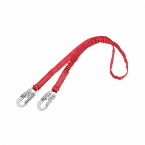 3M™ Protecta® Fall Protection 1340220 PRO-Stop™ Fixed Shock Absorbing Lanyard, 130 to 310 lb Load, 6 ft L, Polyester Webbing Line, 1 Legs, Snap Hook Anchorage Connection, Snap Hook Harness Connection Hook, ANSI A10.32, OSHA 1910.66, OSHA 1926.502