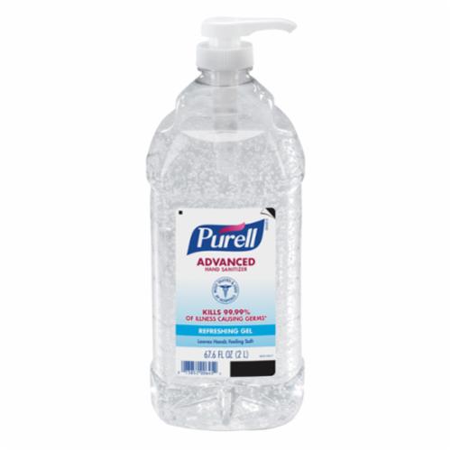 PURELL® 9625-04 Hand Sanitizer, 2 fl-oz Nominal, Bottle Package, Gel Form, Fruity/Odorless Odor/Scent, Clear/Light Blue