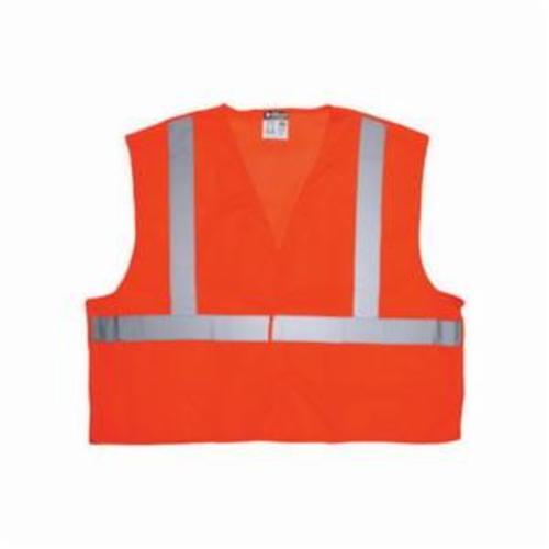 MCR Safety CL2MO Luminator™ Break-Away Safety Vest, Hi-Viz Fluorescent Orange, Polyester Mesh, Hook and Loop Closure, ANSI Class: Class 2, ANSI/ISEA 107-2015 Type R