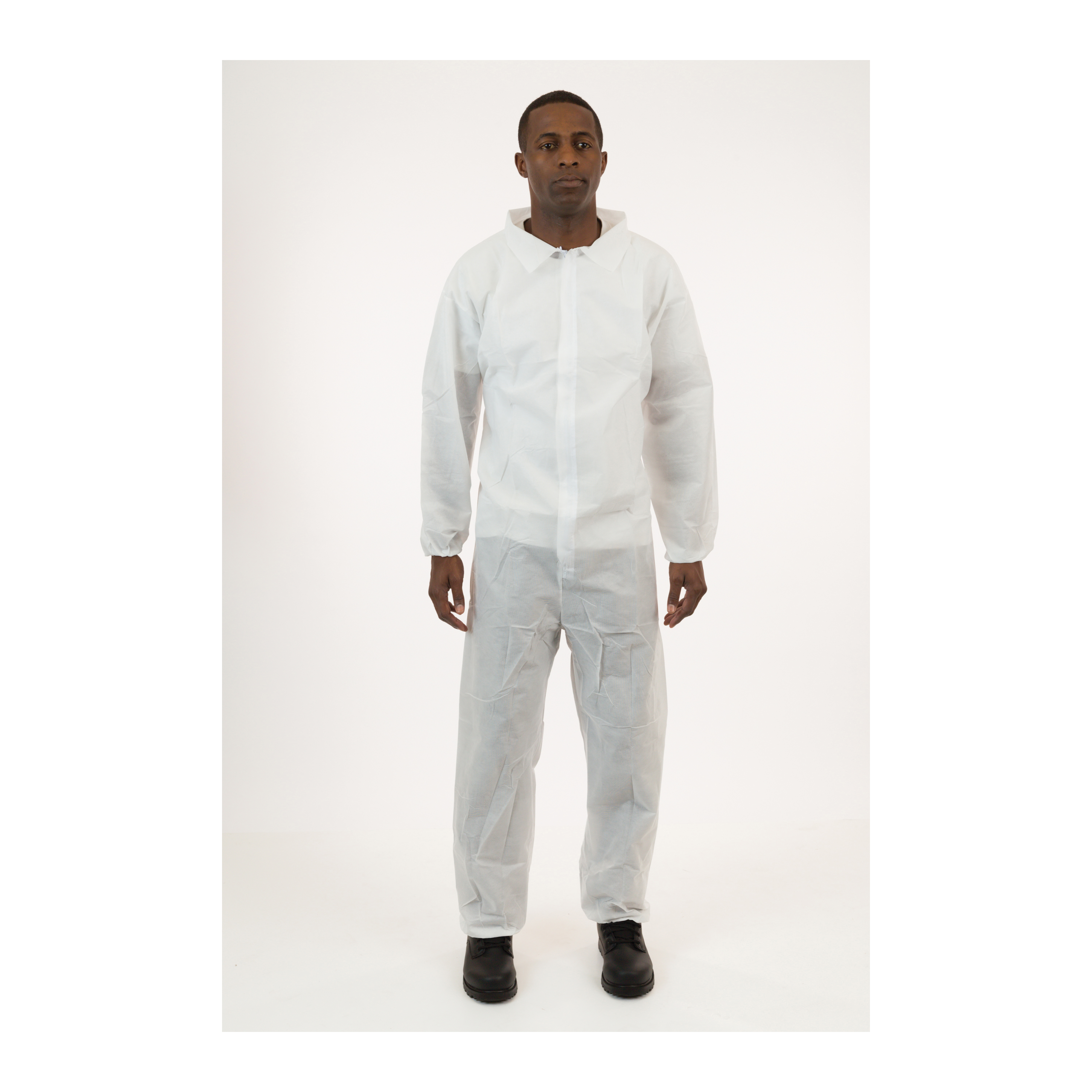 International Enviroguard 2223-3XL Disposable Coverall With Standard Collar, Elastic Ankle and Elastic Wrist, 3XL, White, SMS Fabric, 48 to 51 in Chest, 31-1/2 in L Inseam