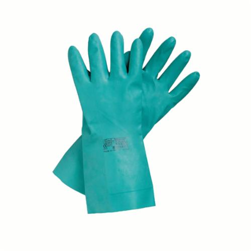 Ansell SolVex® 37-155 Chemical Resistant Gloves, Nitrile, Green, Unlined Lining, 13 in L, Resists: Abrasion, Chemical, Puncture and Snag, Unsupported Support, Straight Cuff, 15 mil THK