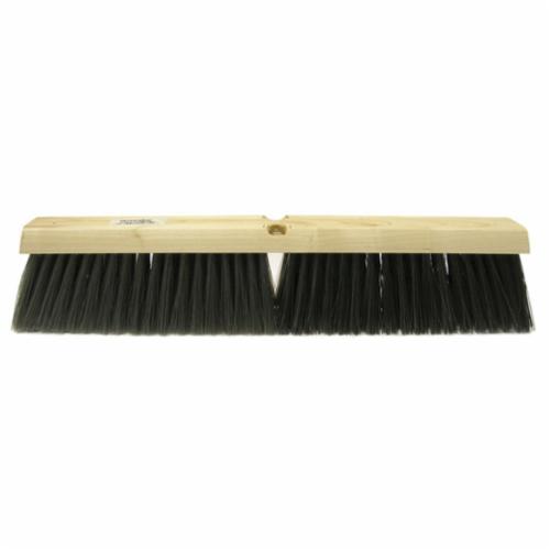 Vortec Pro® 25234 Push Broom, 18 in OAL, 3 in L Trim, Medium Sweep Face, Dark Gray/Black Polystyrene Border/Stiff Polypropylene Bristle