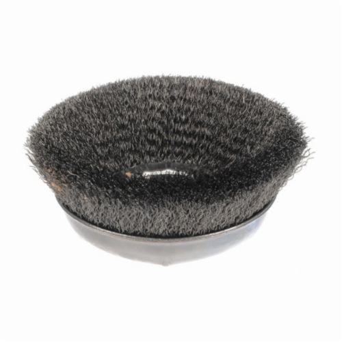 Weiler® 14066 Internal Nut Cup Brush, 6 in Dia Brush, 5/8-11 UNC Arbor Hole, 0.014 in Dia Filament/Wire, Crimped, Steel Fill