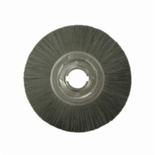 Nylox® 83111 Composite Wheel Brush, 8 in Dia Brush, 1 in W Face, 0.022 in Dia Crimped/Round Filament/Wire, 2 in Arbor Hole