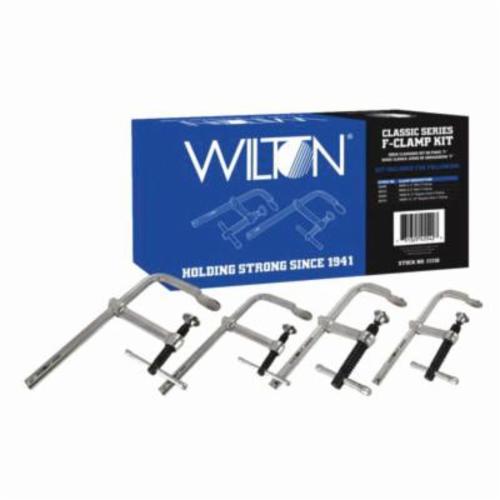 Wilton® 11116 Classic™ Regular Duty F-Clamp Kit, 2-1/4 in, 2-1/4 in, 4-3/4 in, 5-1/2 in D Throat, 4 in, 8 in, 12 in Clamping