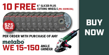 FREE WITH PURCHASE - METABO 10-PIECE SLICER PLUS A60TX 6 IN. X .045 IN. X 7/8 IN. CUTTING WHEEL SET
