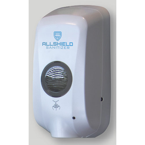 Allshield Refillable Gel Hand Sanitizer Dispensers, Touch-Free, Wall-Mounted 33oz capacity