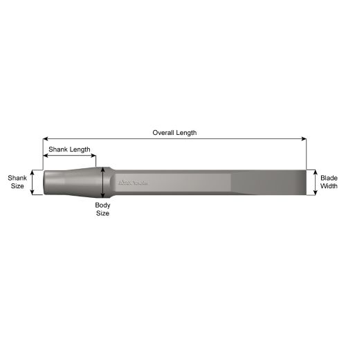 AJAX 276-12C Jumbo Shank Rivet Buster Flat Chisel Concrete 12 in