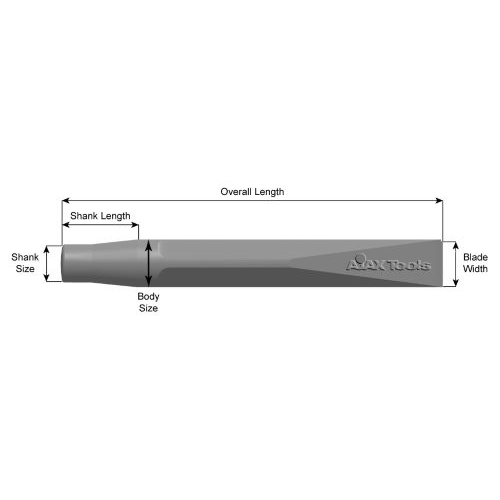 AJAX 276-AC Jumbo Shank Rivet Cutter Flat Chisel 9-1/2 in