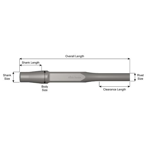 Ajax 289 Long Clearance Back Out Chisel, Rivet Buster, 3/4 in Punch, 12 in OAL