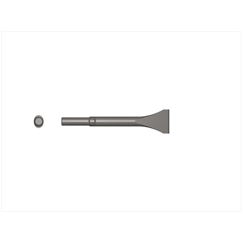 Ajax 323-36 Scaling Chisel, Oval Collar, 2 in Wide Flat Alloy/Carbon Steel Tip, 36 in OAL, 2 in W Blade