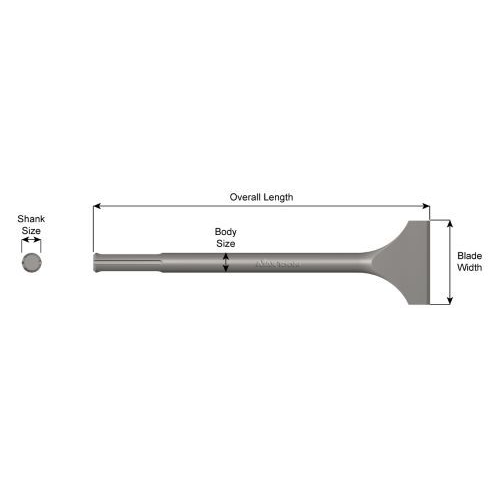 AJAX 5814 SDS MAX Shank Chisel Moil Point, 3 in X 18in