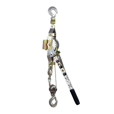 All Material Handling P2000-3H Cable Puller, 3.5 in x 21 in/27.5 in, Formed Steel Frame, Galvanized Wire Rope, Alloy Steel Load Hooks, Spring Steel Drum Shield, Silver, 1000 lb @ 1 Fall, 2000 lb @ 2 Fall WLL