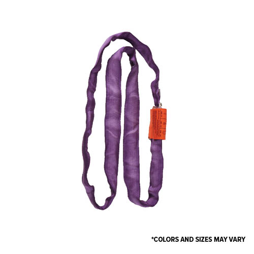 ALL MATERIAL HANDLING DR1 Double Jacket Round Sling, Polyester, Purple