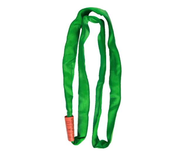ALL MATERIAL HANDLING DR2 Double Jacket Round Sling, Polyester, Green