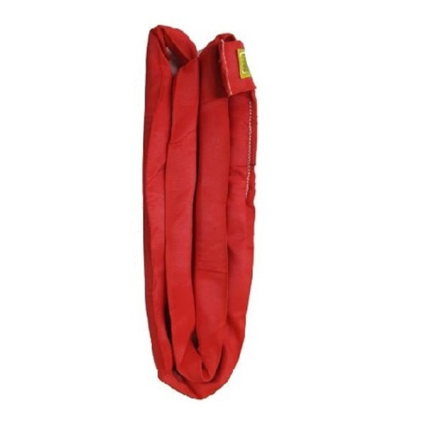 ALL MATERIAL HANDLING DR5 Double Jacket Round Sling, Polyester, Red