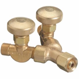 312-11 111 Y Valved Y Connection, 200 psig, Brass, B-Size (F) Inlet to B-Size (M) Outlet, CGA-022, Oxygen, RH