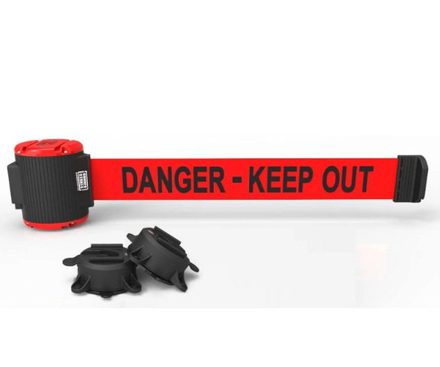 Banner Stakes MH5009 30' Magnetic Wall Mount - Red "Danger-Keep Out" Banner