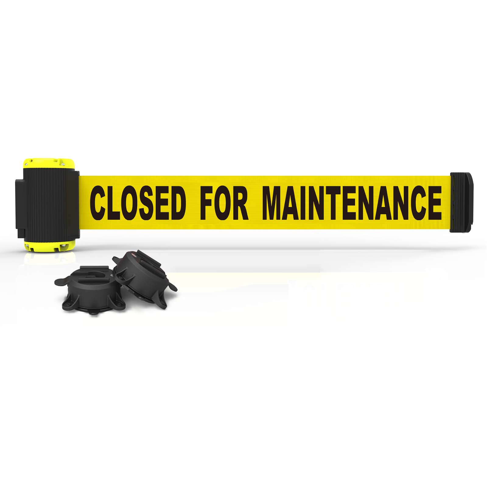 Banner Stakes MH7006 7' Magnetic Wall Mount - Yellow "Closed for Maintenance" Banner