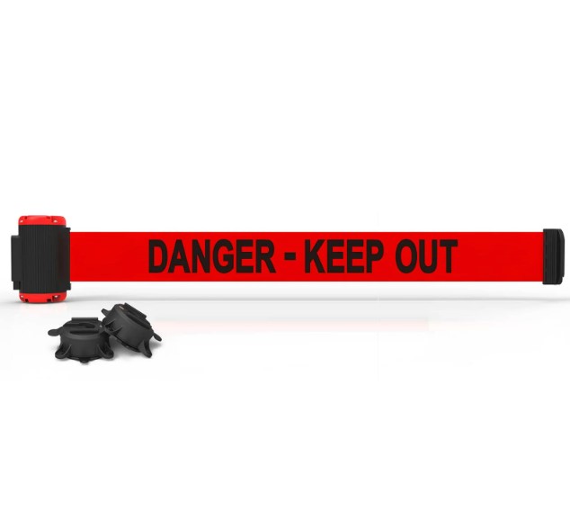 Banner Stakes MH7008 7' Magnetic Wall Mount - Red "Danger-Keep Out" Banner