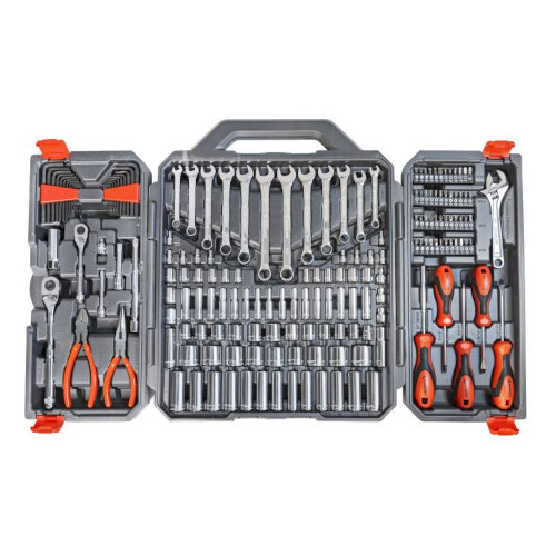 Cresent CTK180 SAE/Metric Professional Tool Set, 1/4" and 3/8" Drive 6 Point, 180 Pieces