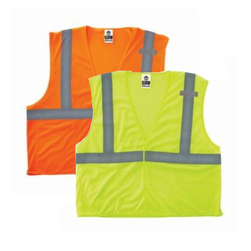 Ergodyne® GloWear® 8210HL Economy Standard Vest, Polyester Mesh, Hook and Loop Closure, 1 Pockets, ANSI Class: Class 2, Specifications Met: ANSI/ISEA 107-2015 Type R