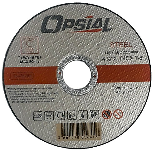 Opsial 63475289 Cut-off Wheel 4-1/2" x .045" x 7/8", Type 1