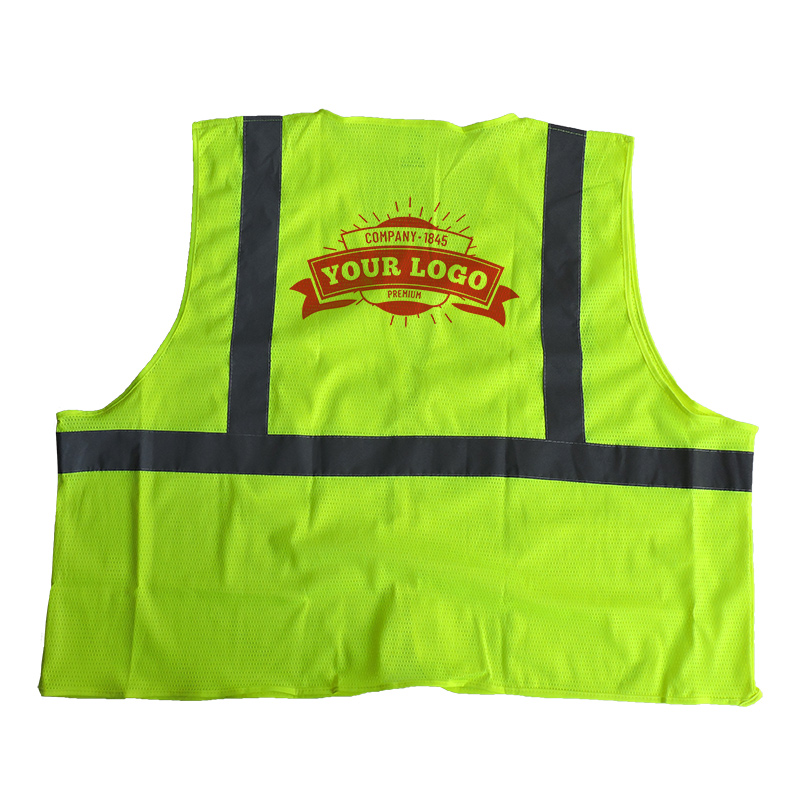 Opsial P702KHK Custom Logo Class 2 Safety Vest, Lime