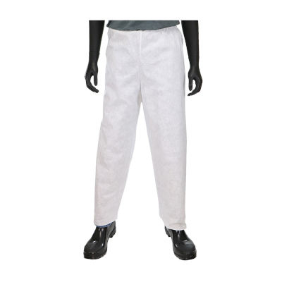 PIP® C3816/XL C3816 M3 Anti-Static Disposable Pant With Elastic Waist, XL, White, SMMMS Fabric, 25 in Waist