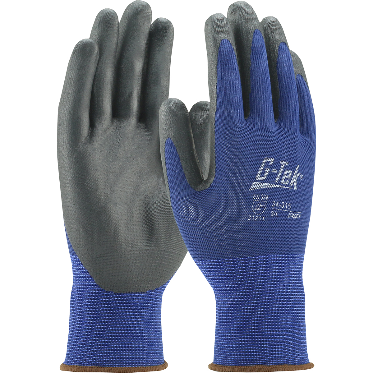 PIP® G-Tek® 34-315XXL Seamless Knit Polyester Glove with Nitrile Coated Foam Grip on Palm & Fingers - 15 Gauge
